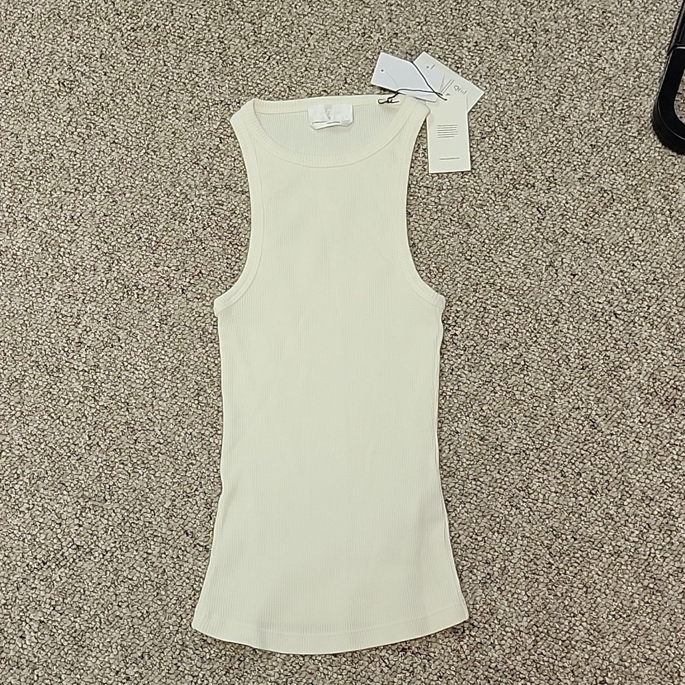 7 for all Mankind Pima cotton cream tank xs New summer indie sleeze